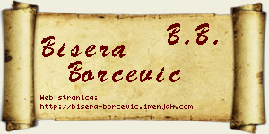 Bisera Borčević vizit kartica